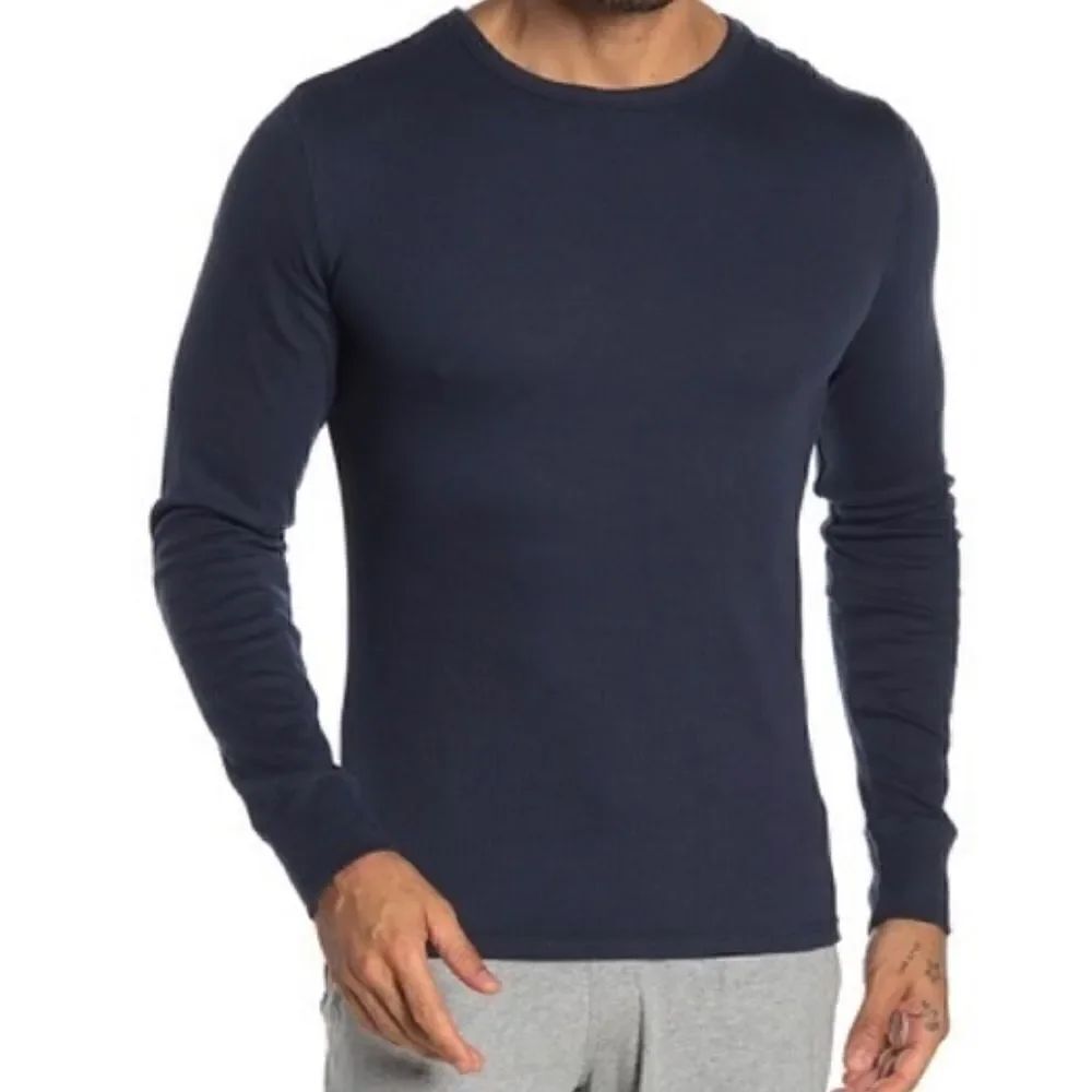 SLATE & STONE Navy Ribbed Long Sleeve TShirt-XL